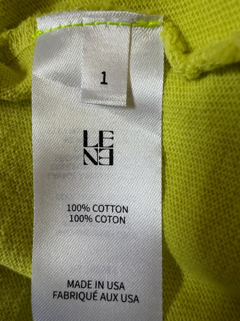 LEEN Oak Raglan Heavy Jersey Sweatshirt Size Small citron - Picture 7 of 7